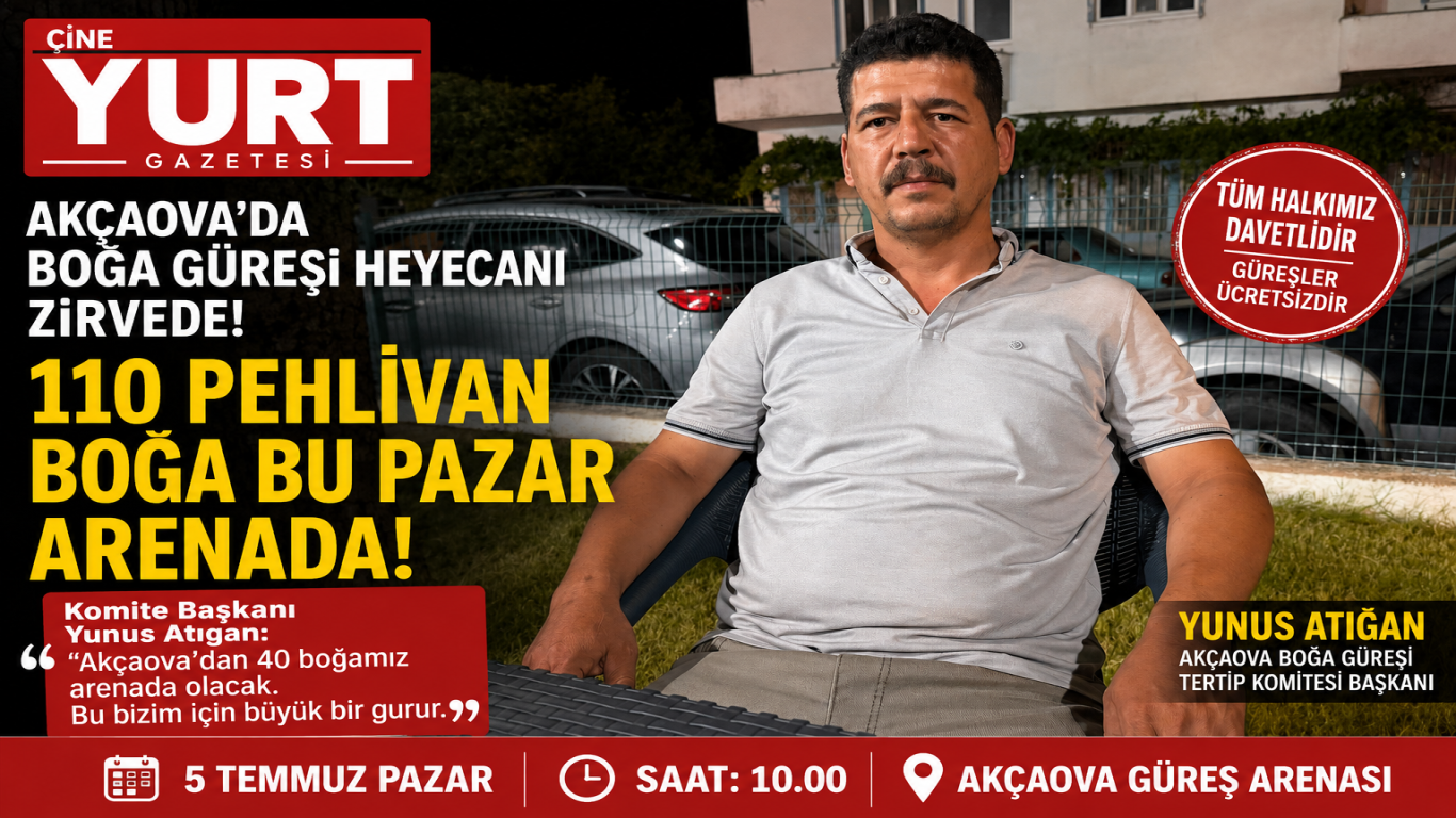 Akçaova'da Boğa Güreşi Heyecanı Zirvede: 40 Akçaovalı Boğa Arenaya Çıkacak