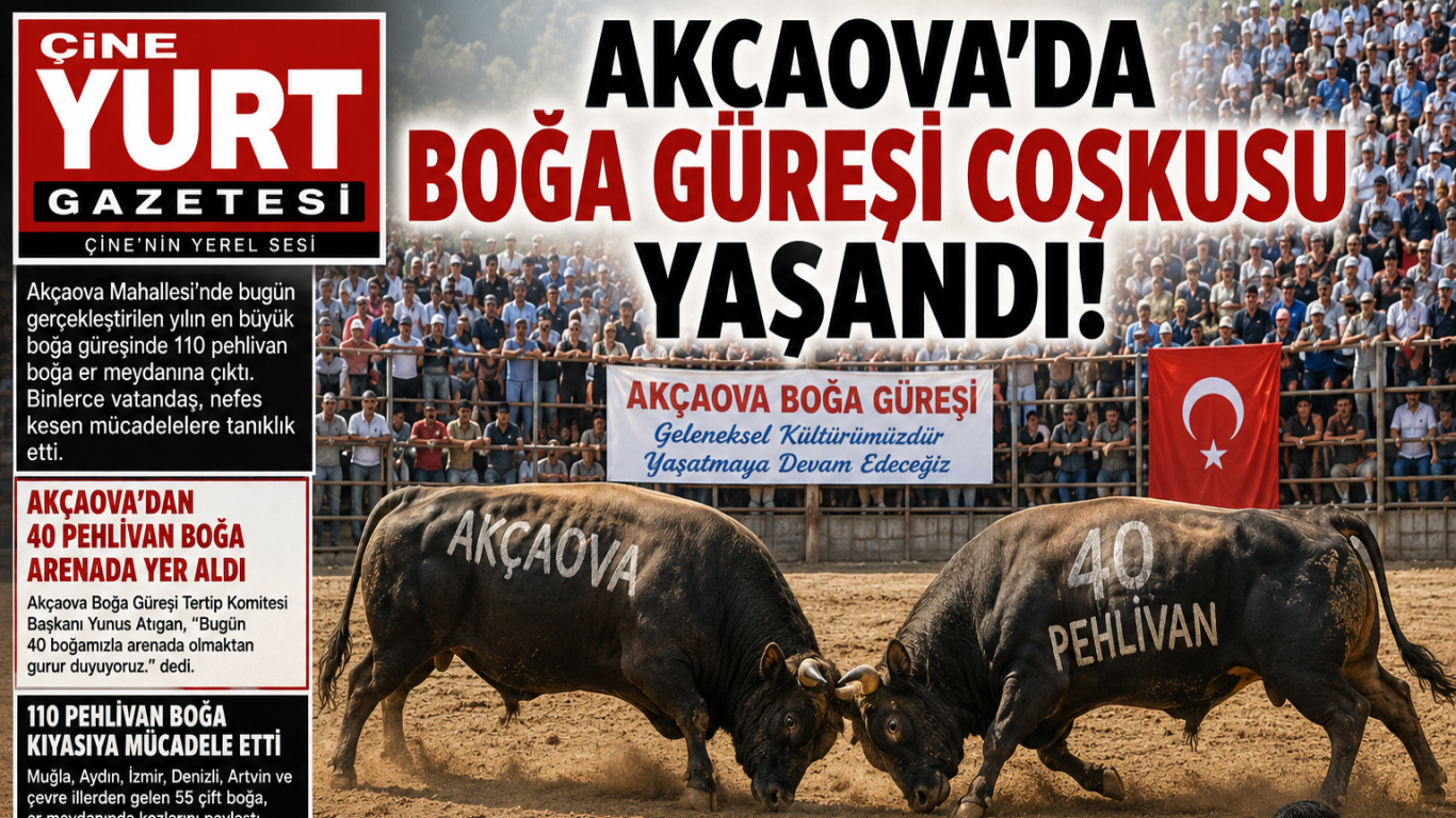 Akçaova'da Boğa Güreşi Coşkusu Yaşandı: 110 Pehlivan Boğa Arenada Kıyasıya Mücadele Etti