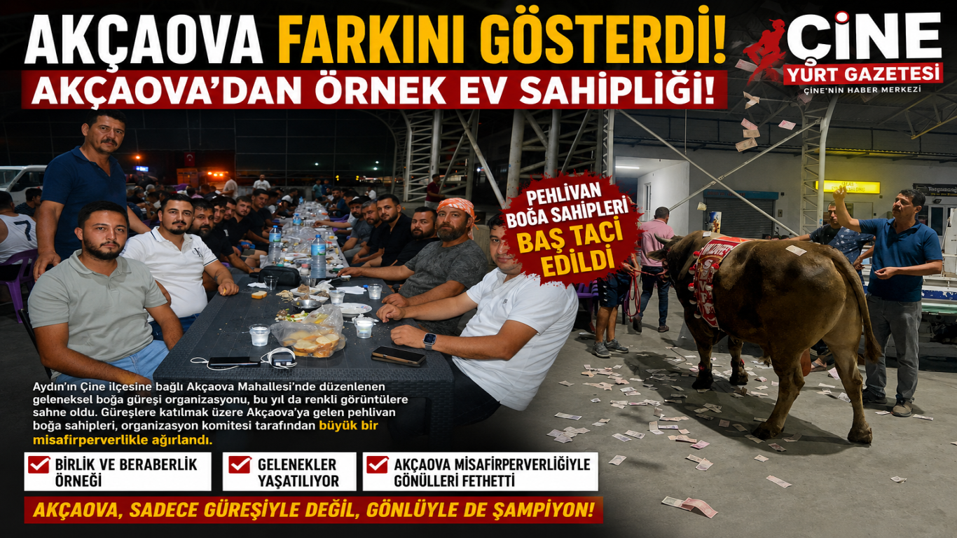 Akçaova Farkını Gösterdi! Akçaova'dan Örnek Ev Sahipliği! Pehlivan Boğa Sahipleri Baş Tacı Edildi