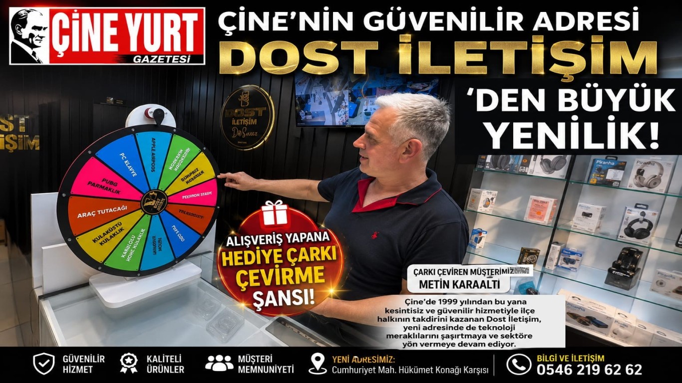 Çine’nin Güvenilir Adresi Dost İletişim’den Büyük Yenilik: Alışveriş Yapana Hediye Çarkı Çevirme Şansı!
