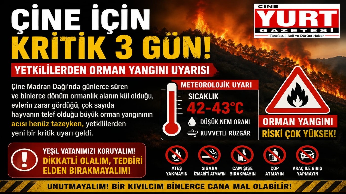 ÇİNE İÇİN KRİTİK 3 GÜN! YETKİLİLERDEN ORMAN YANGINI UYARISI