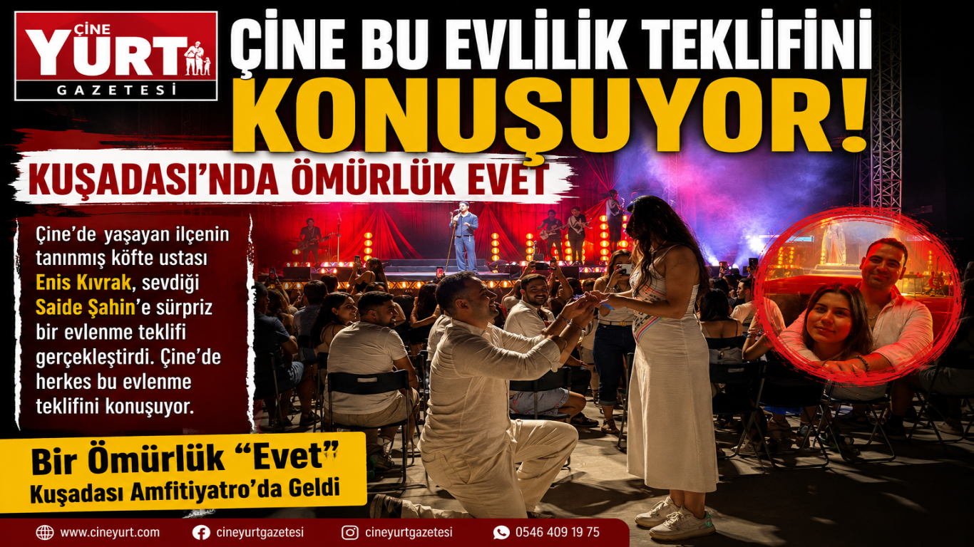 ÇİNE BU EVLİLİK TEKLİFİNİ KONUŞUYOR! KUŞADASI’NDA ÖMÜRLÜK EVET