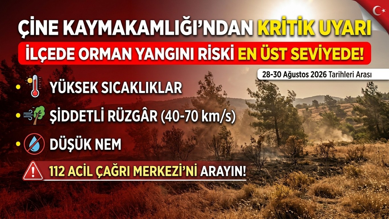 Çine Kaymakamlığı’ndan Kritik Uyarı: İlçede Orman Yangını Riski En Üst Seviyede!