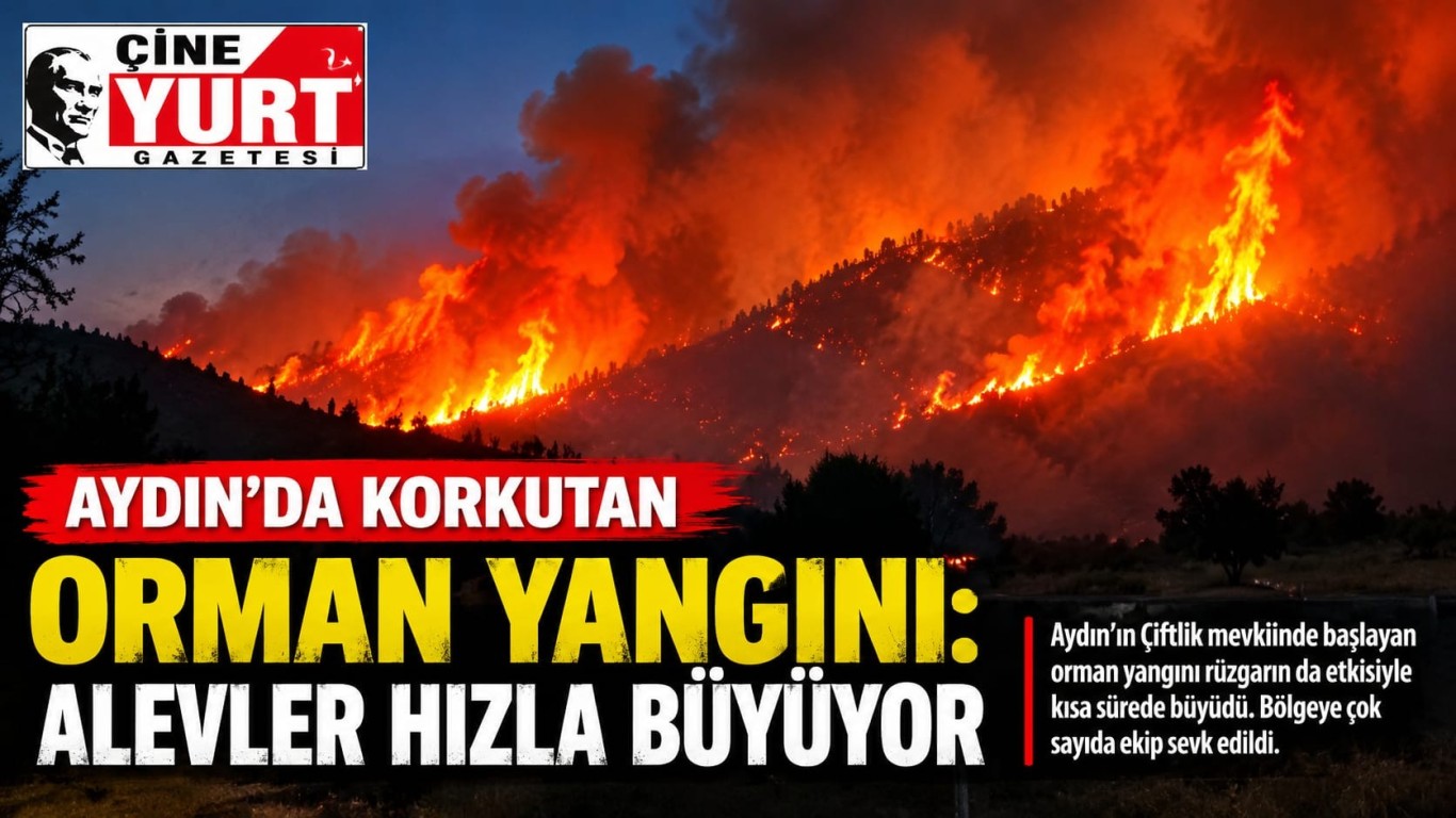 AYDIN’DA KORKUTAN ORMAN YANGINI: ALEVLER HIZLA BÜYÜYOR