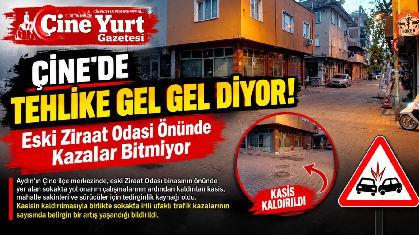 Çine'de Tehlike Gel Gel Diyor! Eski Ziraat Odası Önünde Kazalar Bitmiyor