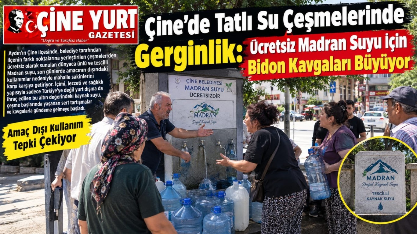 Çine’de Tatlı Su Çeşmelerinde Gerginlik: Ücretsiz Madran Suyu İçin Bidon Kavgaları Büyüyor
