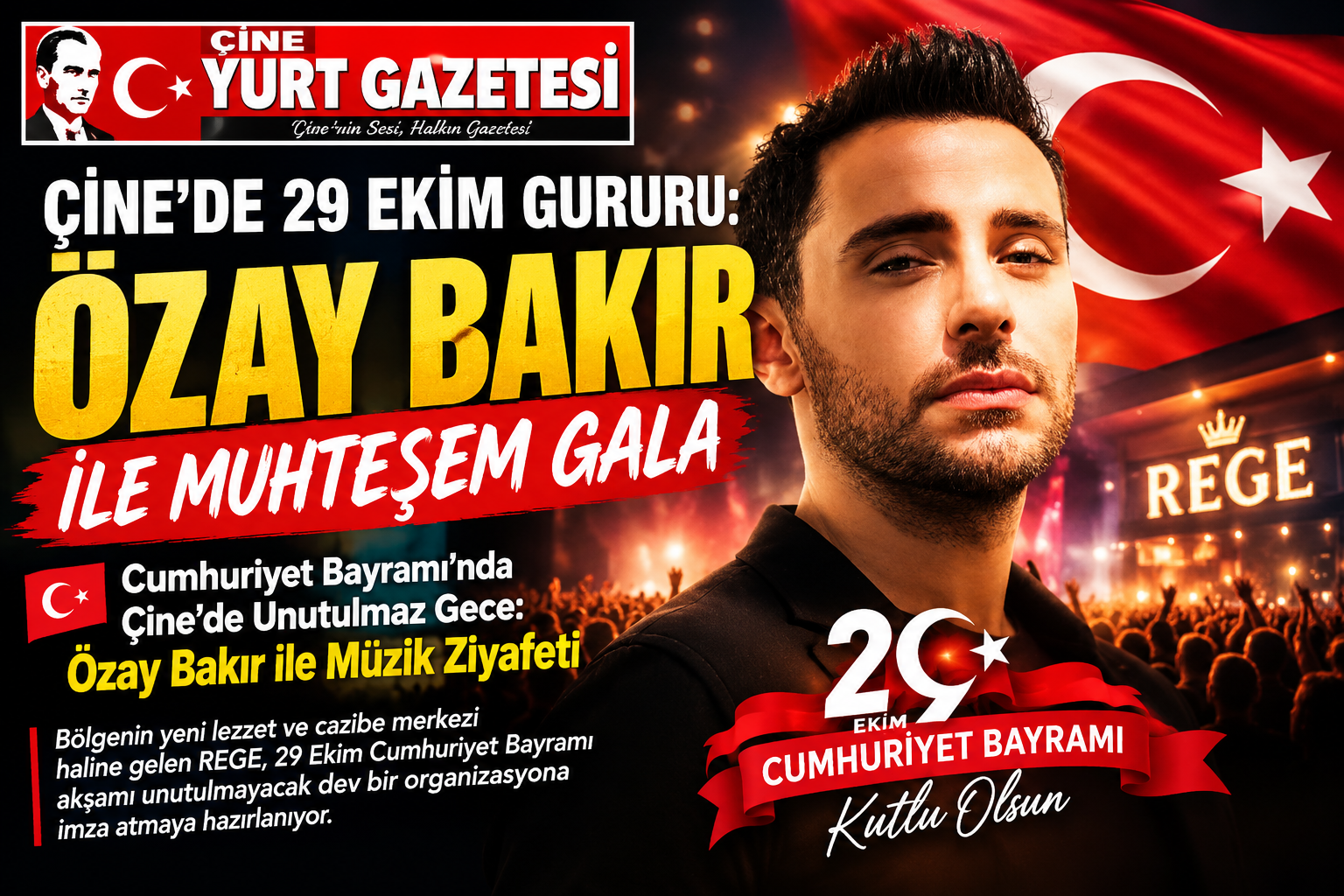 Çine’de 29 Ekim Gururu: Özay Bakır ile Muhteşem Gala