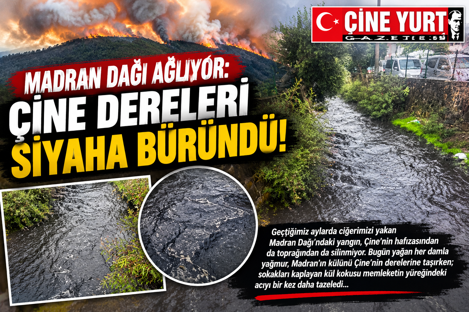 Madran Dağı Ağlıyor: Çine Dereleri Siyaha Büründü!